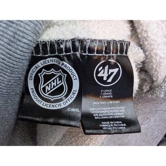 47 Brand NHL New York Rangers Gray Vintage Distressed Look Crew Neck Sweatshirt - Picture 5 of 6